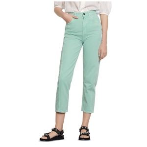 Sandro Micky Cropped High Rise Straight Leg Jeans